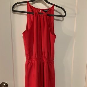 Express coral sleeveless dress with belt